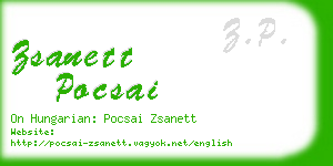 zsanett pocsai business card